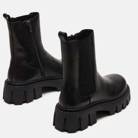 Steve Madden Charges Black Leather Size 9.5 - Picture 2 of 6